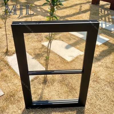 Latest Design Custom size tempered glass black aluminum window frames