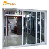 High quality reflective glazed PVC/uPVC white three panels door with lock cylinder